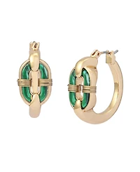 Robert Lee Morris Soho Malachite Link Huggie Earrings