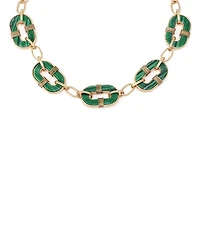 Robert Lee Morris Soho Malachite Link Reversible Bib Necklace