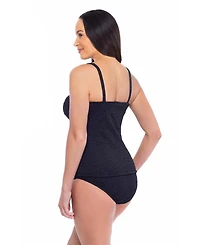 Krinkle Women's Chlorine Resistant Twist Bra Tankini Swimsuit Top