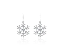 Genevive Chic Cz Snowflake Drop Earrings