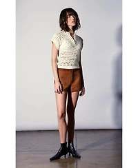 Walter Baker Women's Kendra High-Rise Goat Suede Shorts