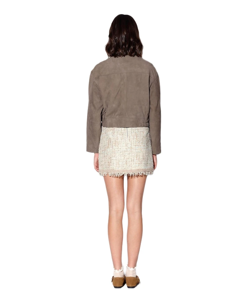 Walter Baker Women's Rihanna Suede Funnel Neck Jacket