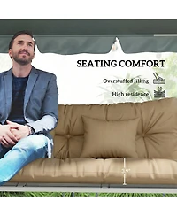 Outsunny Indoor Outdoor Chair Cushions with Back, Pillows