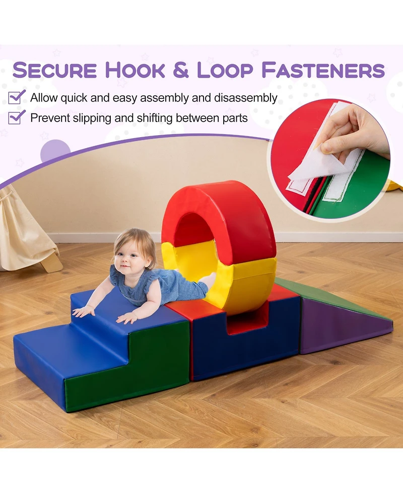 Mecale 5-Piece Kids Climbing Toys with Pu Leather Cover