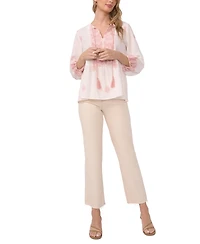 Vince Camuto Women's Tie Neck Peasant Blouse