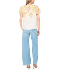 Vince Camuto Women's Crew Neck Tulip-Sleeve Blouse