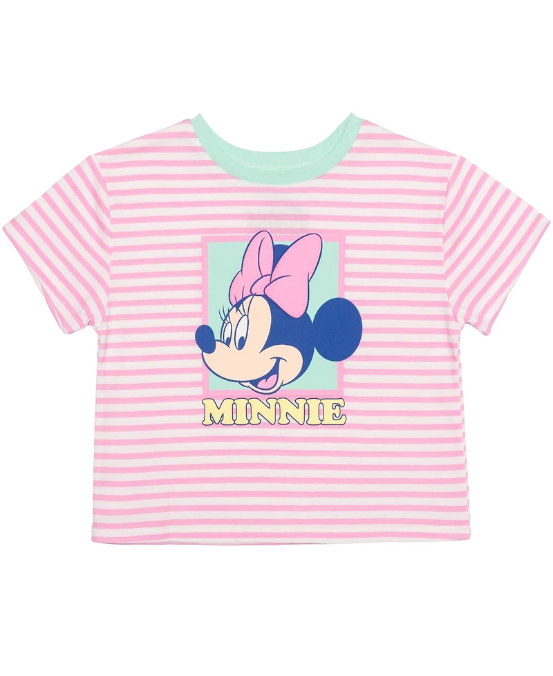 Hybrid Girls' 2T-6X Minnie Mouse Stripe T-Shirt and Skirt, 2-Piece Set