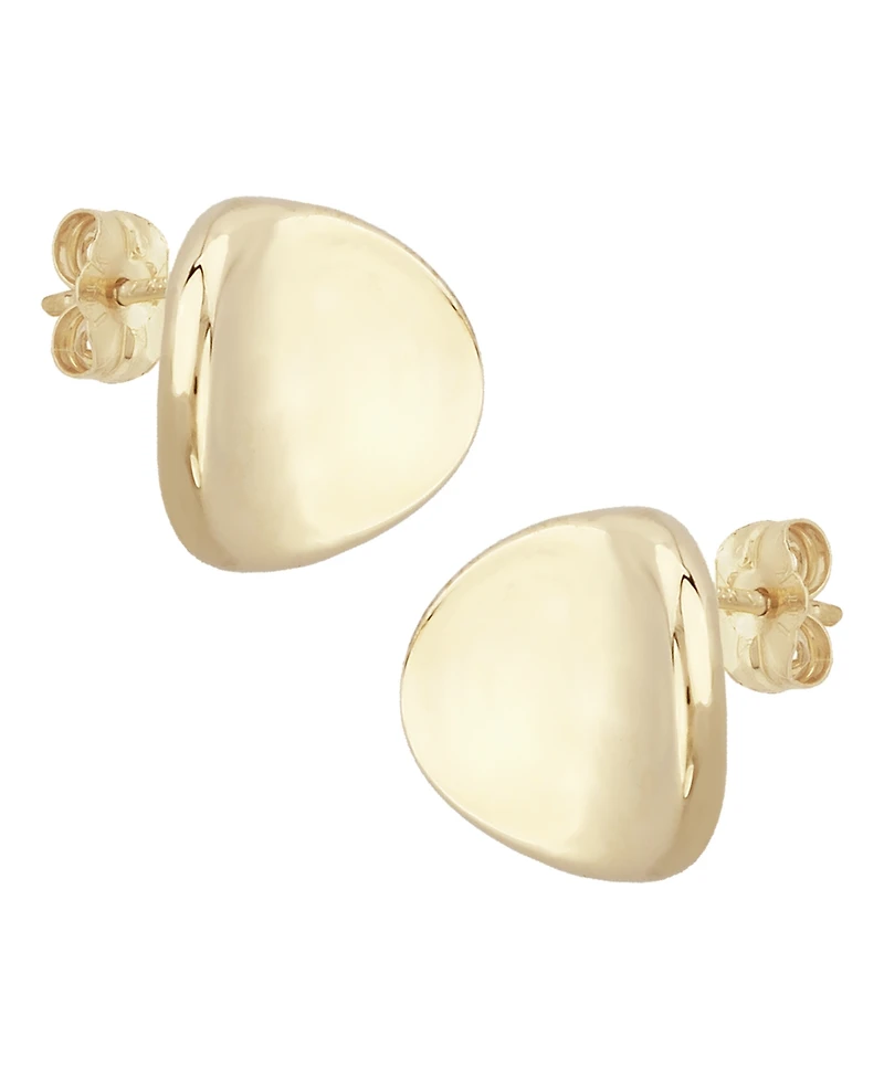 Dapped Disc Stud Earrings Set 14k White or Rose Gold (10mm)