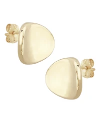 Dapped Disc Stud Earrings Set 14k White or Rose Gold (10mm)