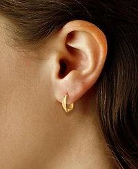 Flat Twist Hoop Earrings Set in 14k Gold