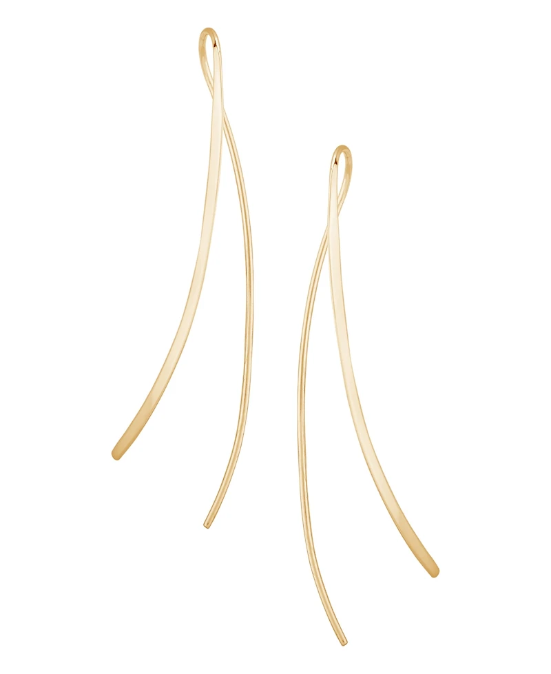 Cross Over Wire Sweep Earrings Set in 14k White, Yellow or Rose Gold