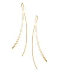 Cross Over Wire Sweep Earrings Set in 14k White, Yellow or Rose Gold