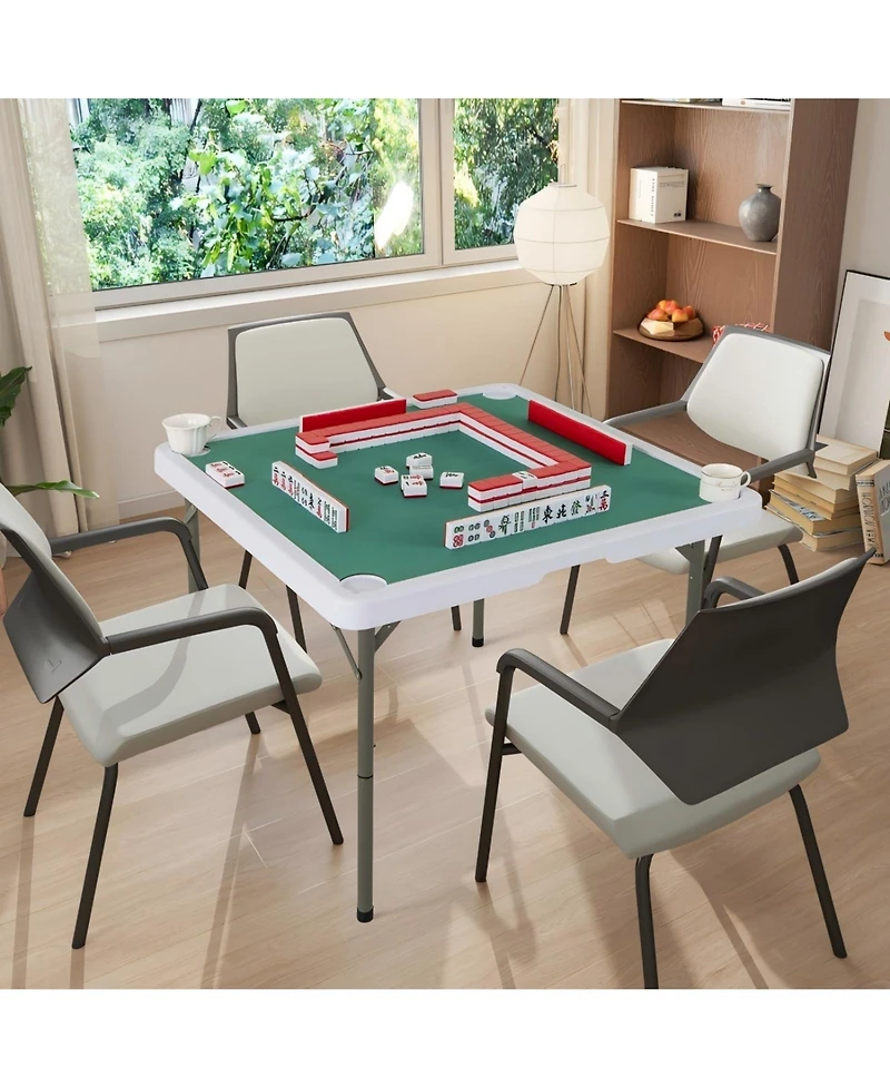 Hongge 4 Player Game Card Folding Mahjong Table with Cup Holders