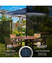 Clihome Sun Umbrella Solar Umbrella,Lighted Patio