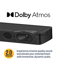 Westinghouse 2.0 Compact Soundbar, 120W with Dolby Atmos & Digital Plus, eARC Hdmi, Bluetooth, Roku Tv Ready