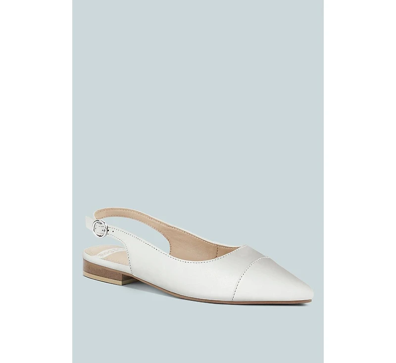 Uwaha Genuine Leather & Real Suede Slingback Flats