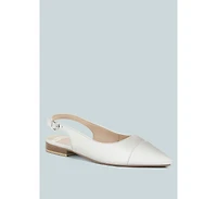 Uwaha Genuine Leather & Real Suede Slingback Flats