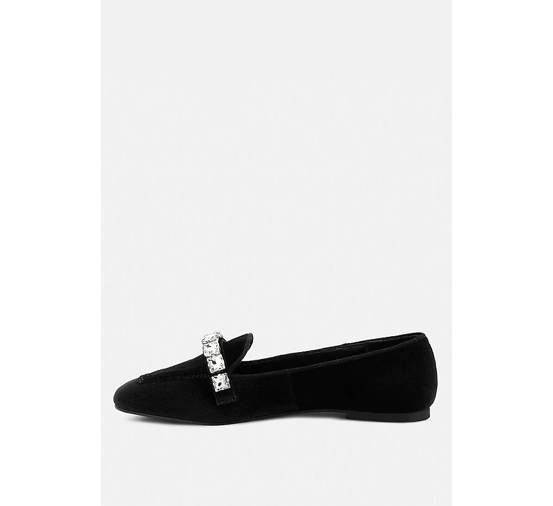 Lamington Womens Diamante Embellished Velvet Loafers