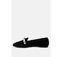 Lamington Womens Diamante Embellished Velvet Loafers