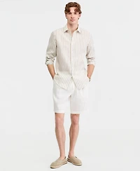 Club Room Men's Long-Sleeve Lino Stripe Linen Shirt, Macy's Exclusive - Yd