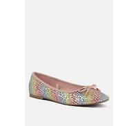 harriet glitter faux leather flat ballerinas