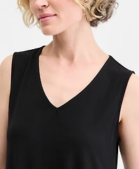 Jm Collection Women's Solid Sleeveless Vneck Knit Top, Macy's Exclusive
