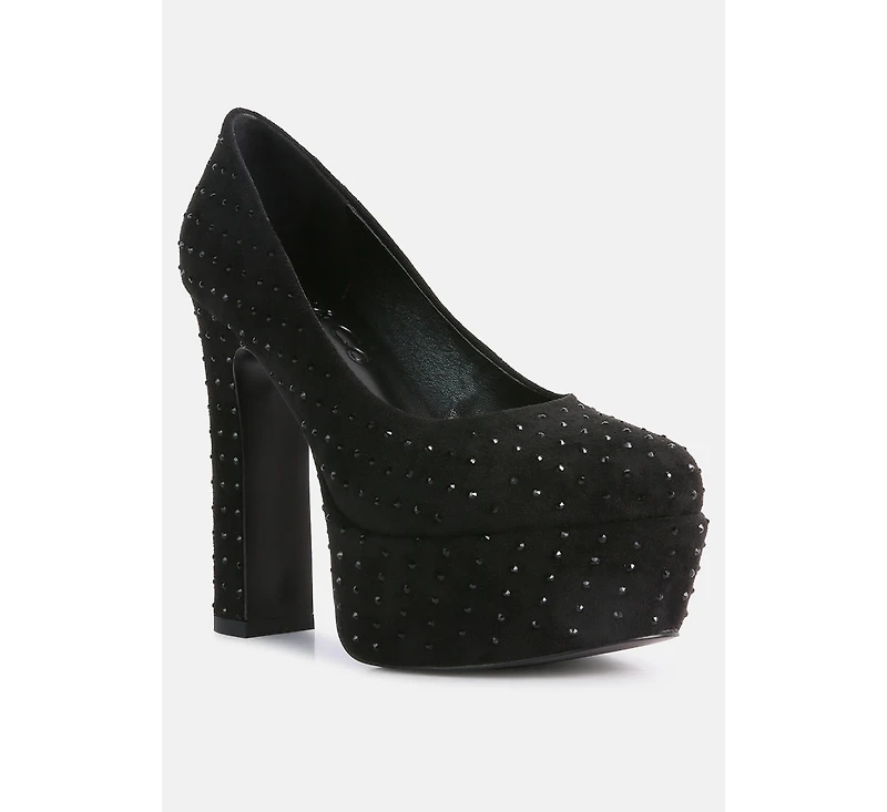 Poppins Womens Glinting Platform High Pumps