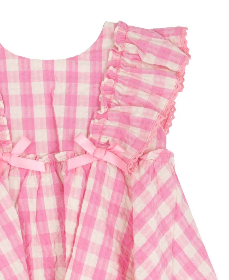 Rare Editions Baby Girls' Ruffled Gingham-Print Dress with Diaper Cover
