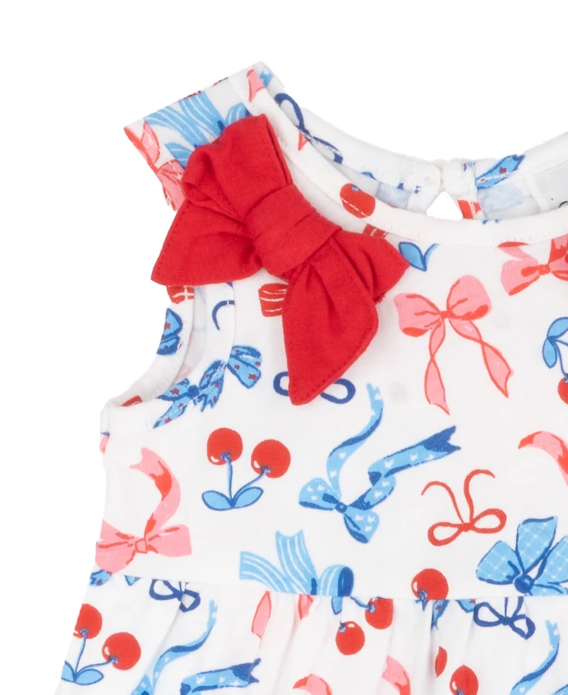 Rare Editions Baby Girls' Sleeveless Dress, Diaper Covers and Headband, 5-piece Set