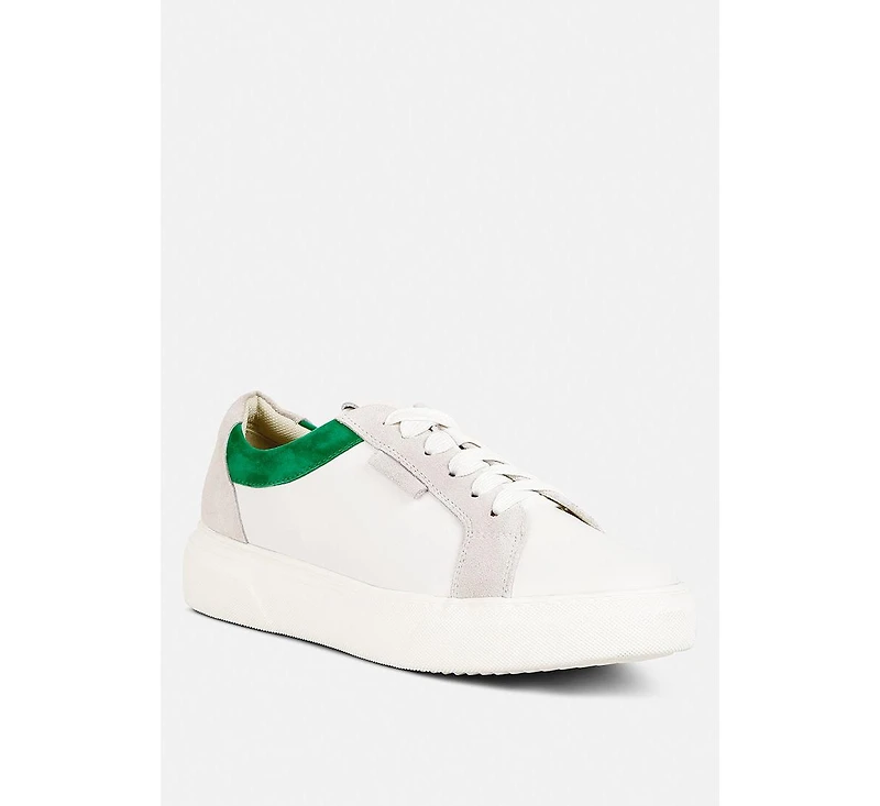 Endler Womens Color Block Leather Sneakers