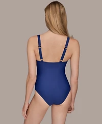 Donna Karan Women's Wrap Front One-Piece Swimsuit