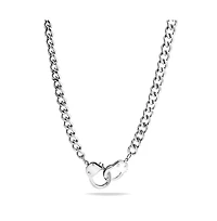 Bling Jewelry Punk Rocker Biker Jewelry Chain Statement Handcuff Necklace Stainless Steel 20 Inch