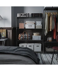 Rainsken 4- Tier Metal Storage Shelves, Adjustable Wire Shelving Rack for Garage, Basement, Warehouse, 1400 Lbs Capacity