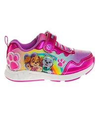 Nickelodeon Big Girls Kids' Paw Patrol Skye & Everest Light-Up Easy Hook Loop Fashion Sneakers