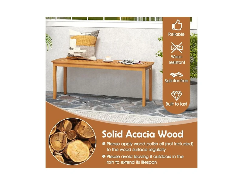 Slickblue Outdoor 3-Piece Dining Set with Acacia Wood Table & Benches