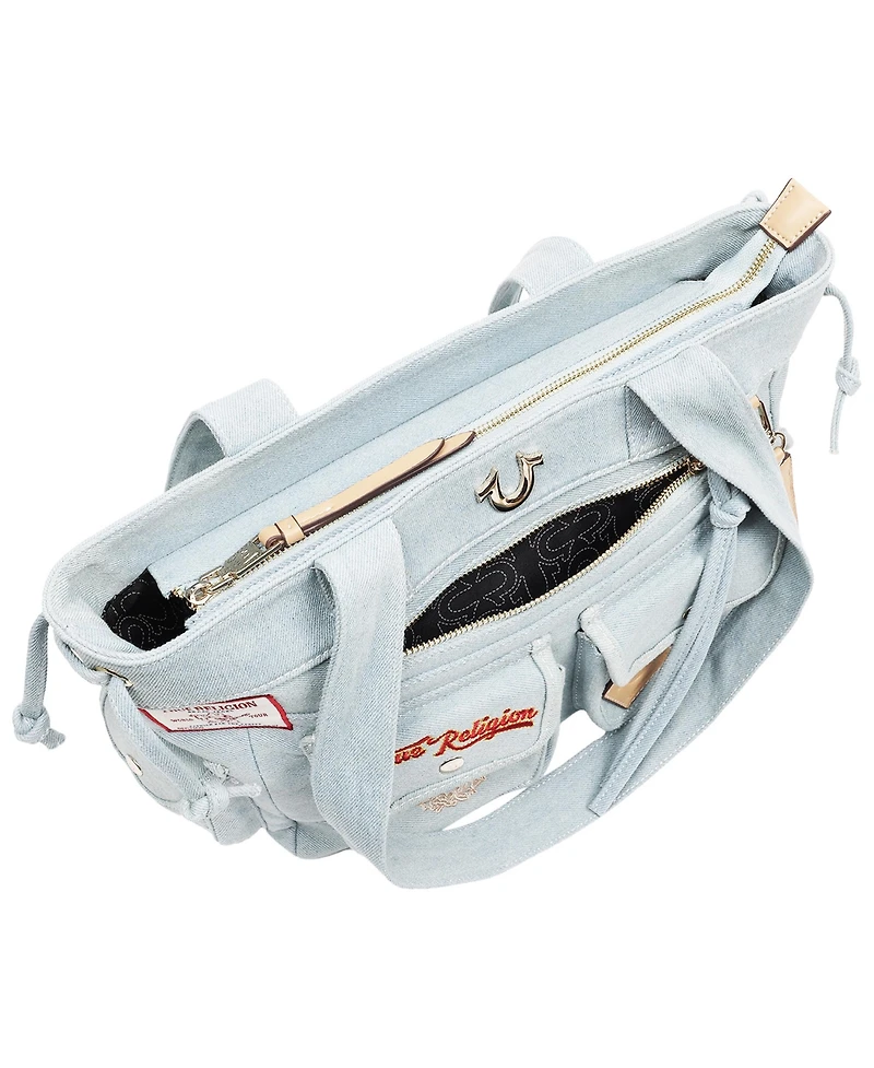 True Religion Multi-Patch Denim Tote