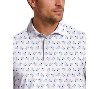 Pga Tour Men's Golf Gear Novelty Print Polo Shirt