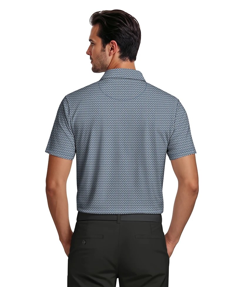 Pga Tour Men's Micro Print Golf Polo Shirt