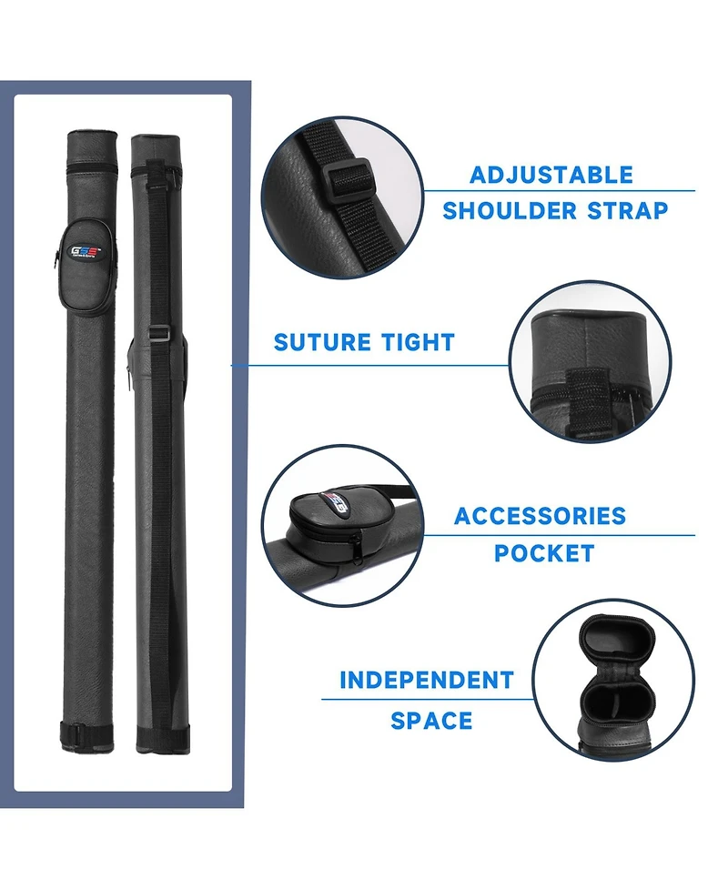 Gse Games & Sports Expert 1x1 Hard Billiard Pool Cue Stick Carrying Case, Accessories