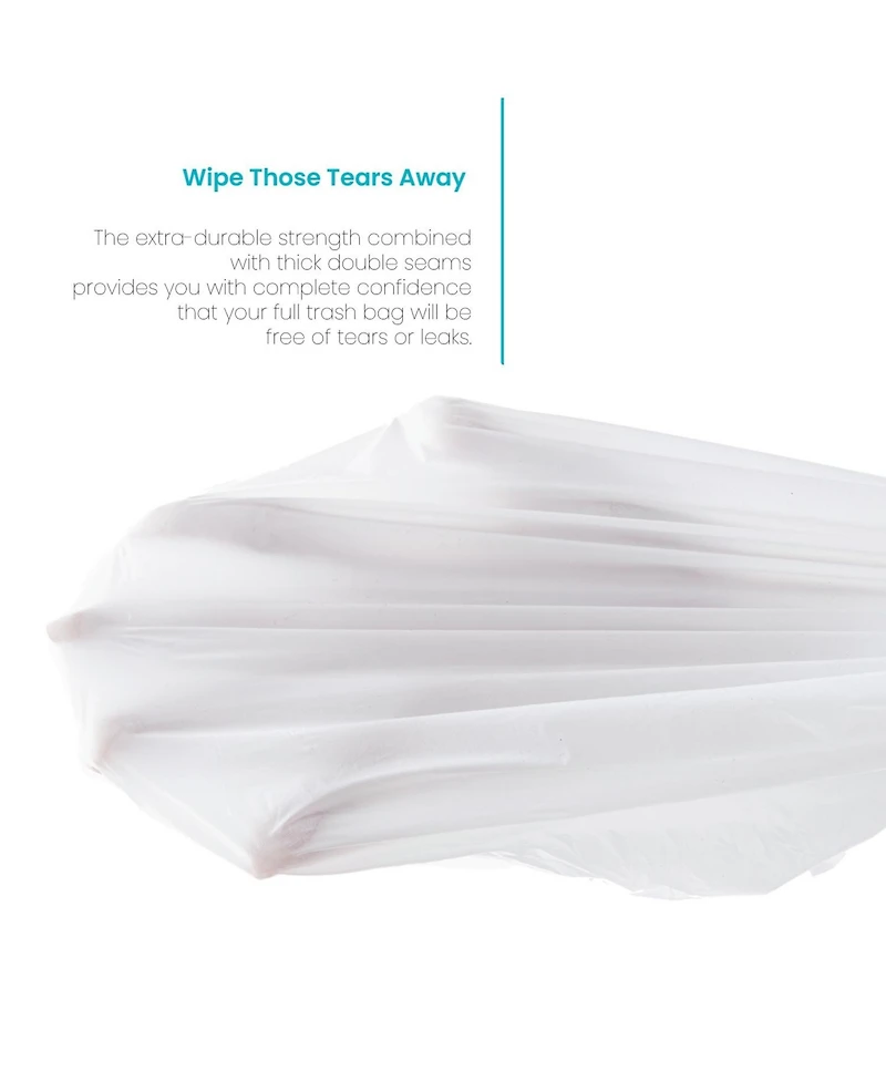 Home Zone Living Code 45S Drawstring Kitchen Trash Bags Custom Fit for 12 Gallon Bins, 60-Count