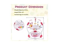 Slickblue Boys Baby Activity Center Height Adjustable Baby Bouncing Saucer with Interactive Toys-Blue