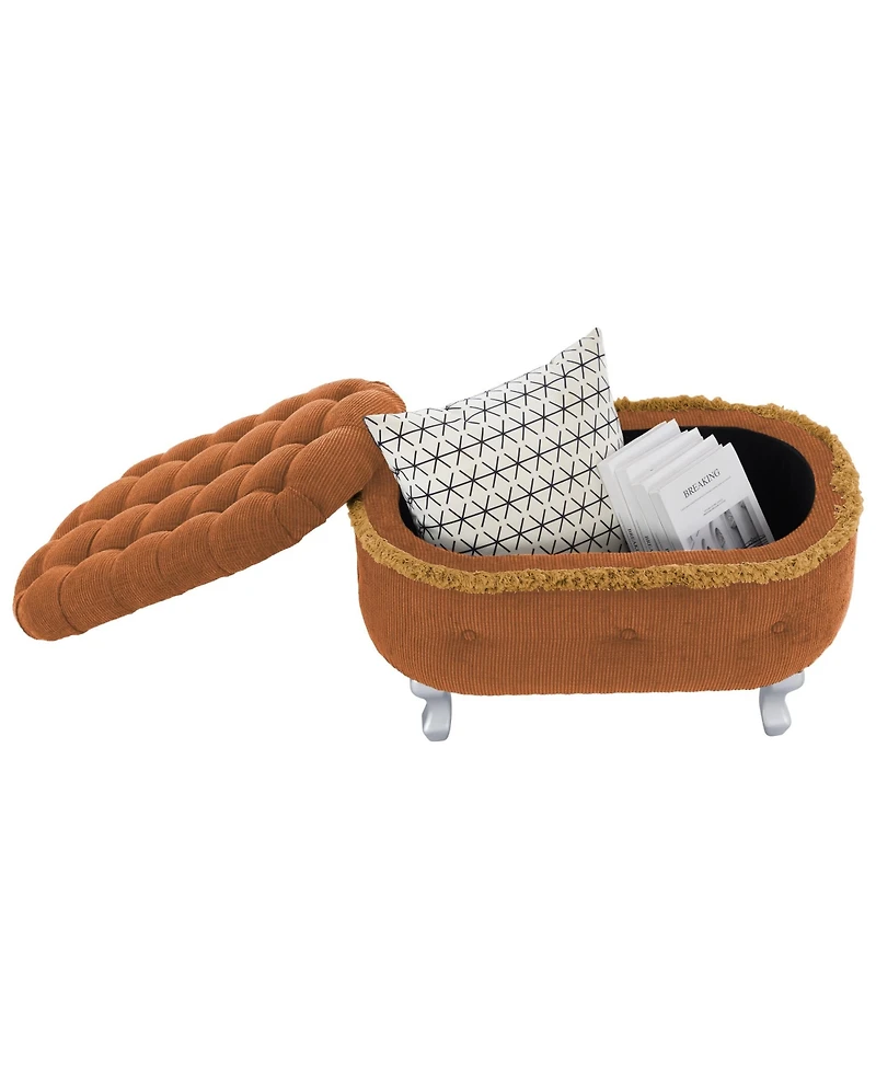 Rainsken Upholstered Storage Fringe Bench Ottoman Furniture