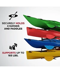 RaxGo Wall Kayak Storage Rack with Adjustable Heavy Duty Arms for Secure Indoor Garage Mount