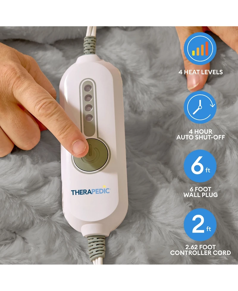 Therapedic 50" x 70" Mink Luxe Heated Blanket