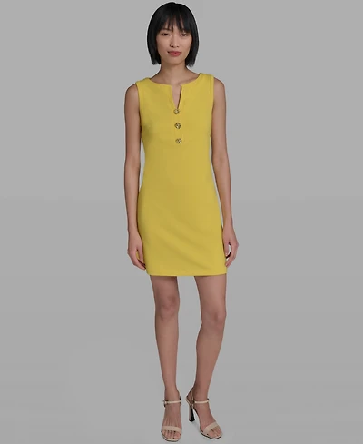 Women's Notch-Neck Sleeveless Knee length Dress