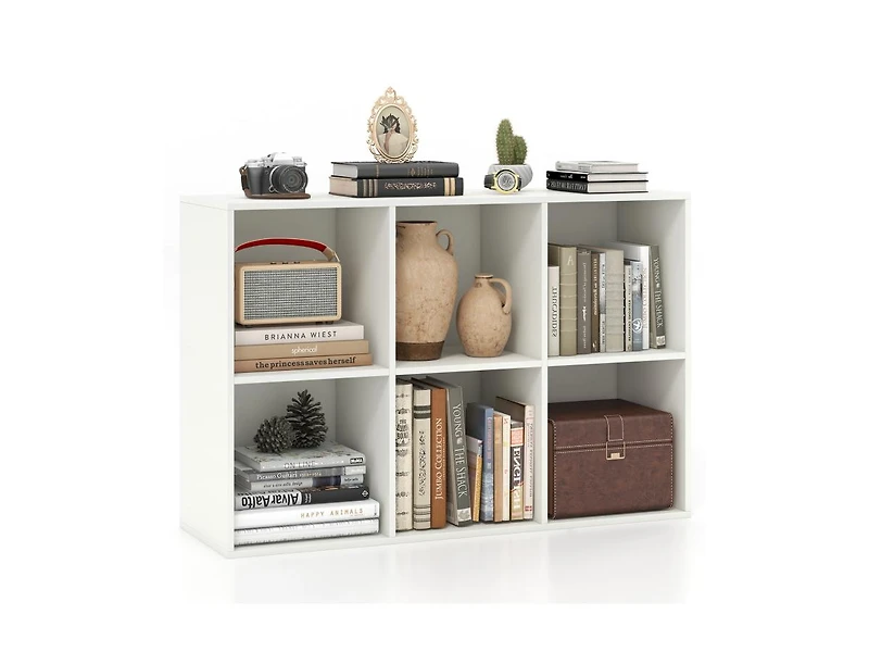 Slickblue Modern 6-Cube Organizer Bookcase with Anti-Tip Hardware