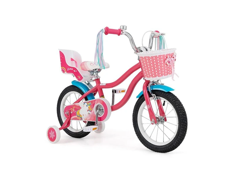Hongge Inch Girls Bike with Doll Seat and Training Wheels for 3-5 Years