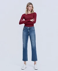 Vervet Women's Mid Rise Ankle Straight Jeans
