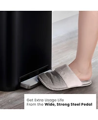 Home Zone Living 19 Gallon Large Kitchen Trash Can with Soft Close Lid, Liner-Free Stainless-Steel Body