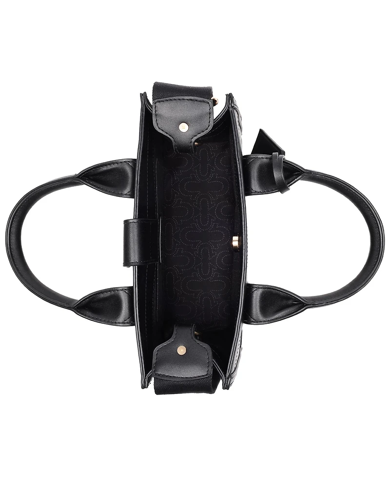 True Religion Debossed Logo Modern Tote with Removable Shoulder Strap